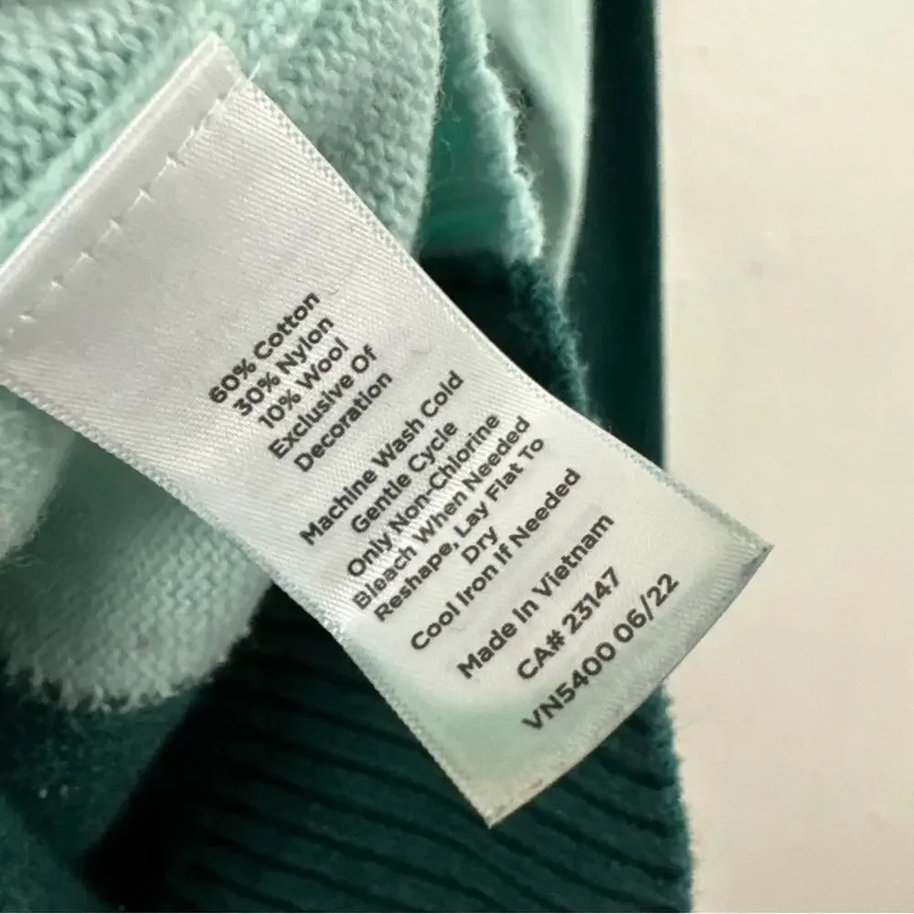 T By Talbots Green Long Sleeve Pullover Sweater